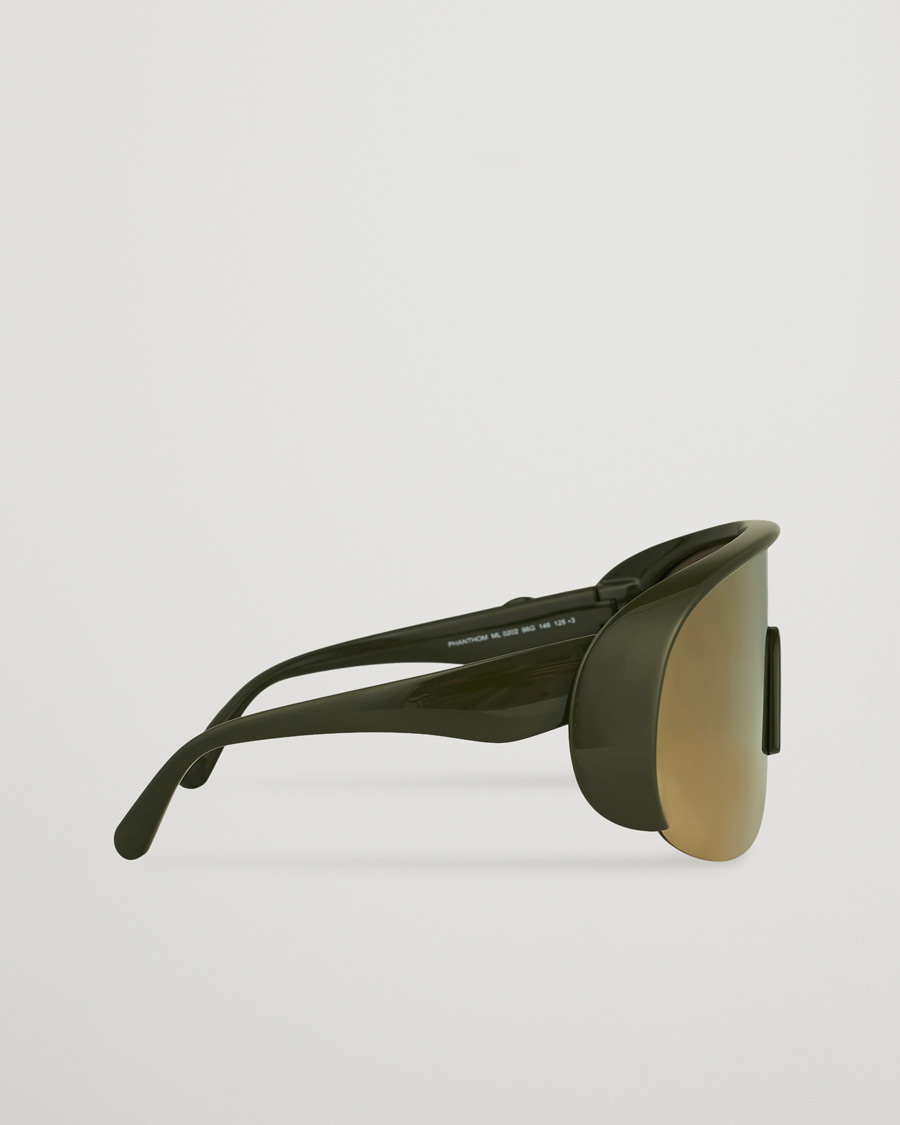 Homme | Moncler Lunettes Phantom Sunglasses Shiny Dark Green/Brown | Moncler Lunettes | Phantom Sunglasses Shiny Dark Green/Brown