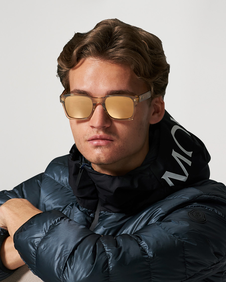 Homme |  | Moncler Lunettes | Arcsecond Sunglasses Shiny Beige/Brown