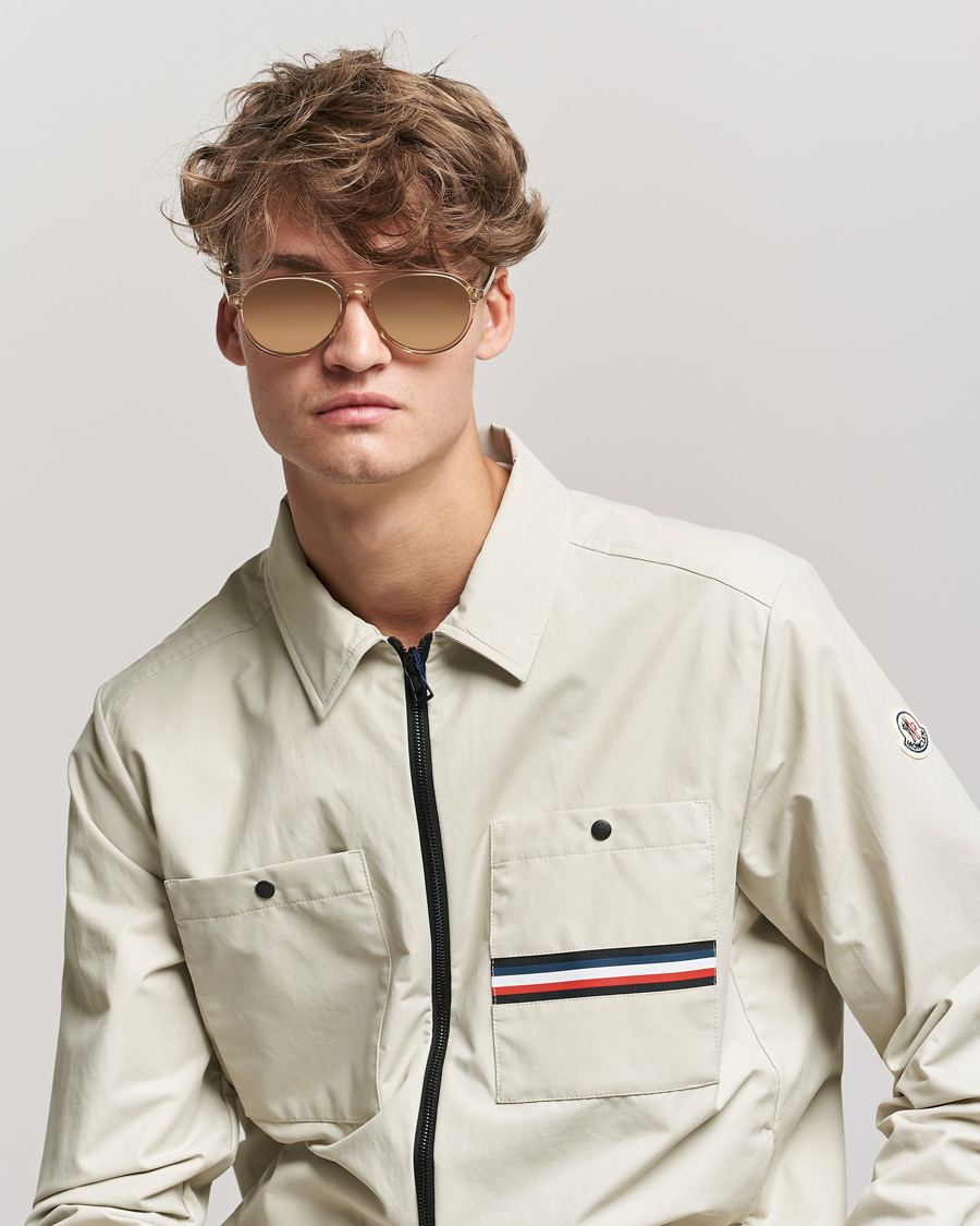 Homme | Moncler Lunettes ML0228 Sunglasses Shiny Beige/Roviex | Moncler Lunettes | ML0228 Sunglasses Shiny Beige/Roviex