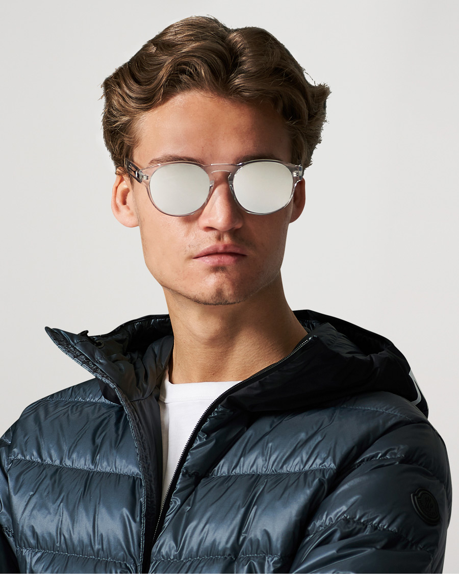 Homme |  | Moncler Lunettes | ML0209 Polarized Sunglasses Crystal/Smoke