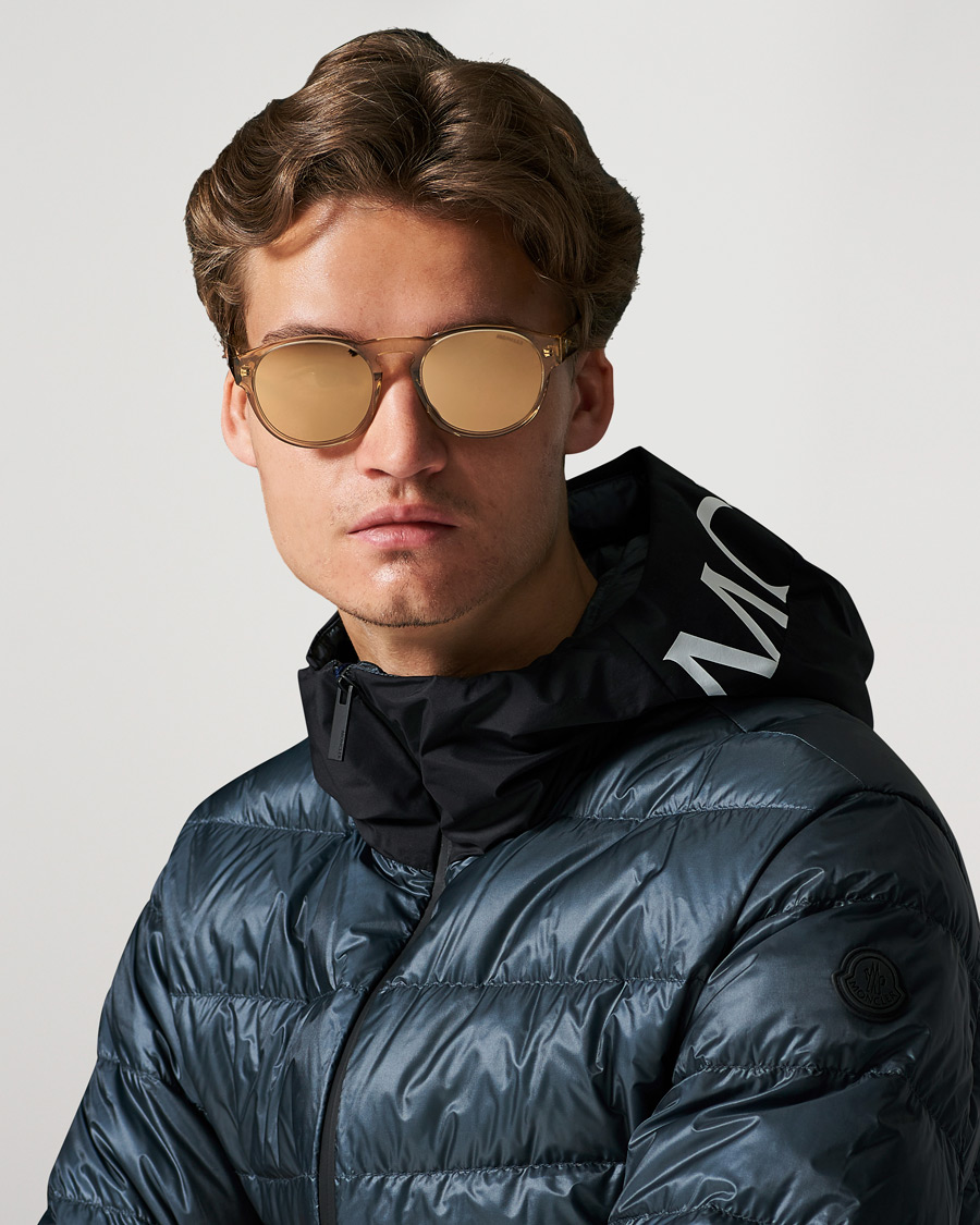 Homme |  | Moncler Lunettes | ML0209 Polarized Sunglasses Shiny Beige/Brown