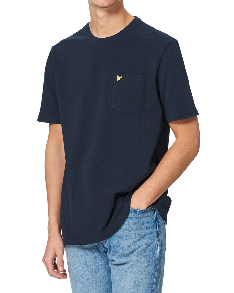 Homme | T-shirts | Lyle & Scott | Sandwash Pique T-shirt Dark Navy