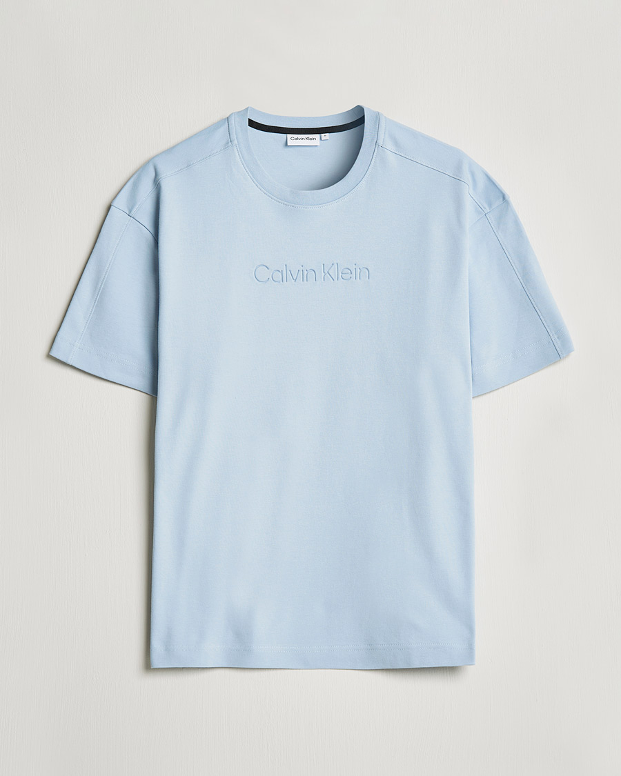Homme | T-shirts | Calvin Klein | Debossed Logo Crew Neck Tee Bayshore Blue