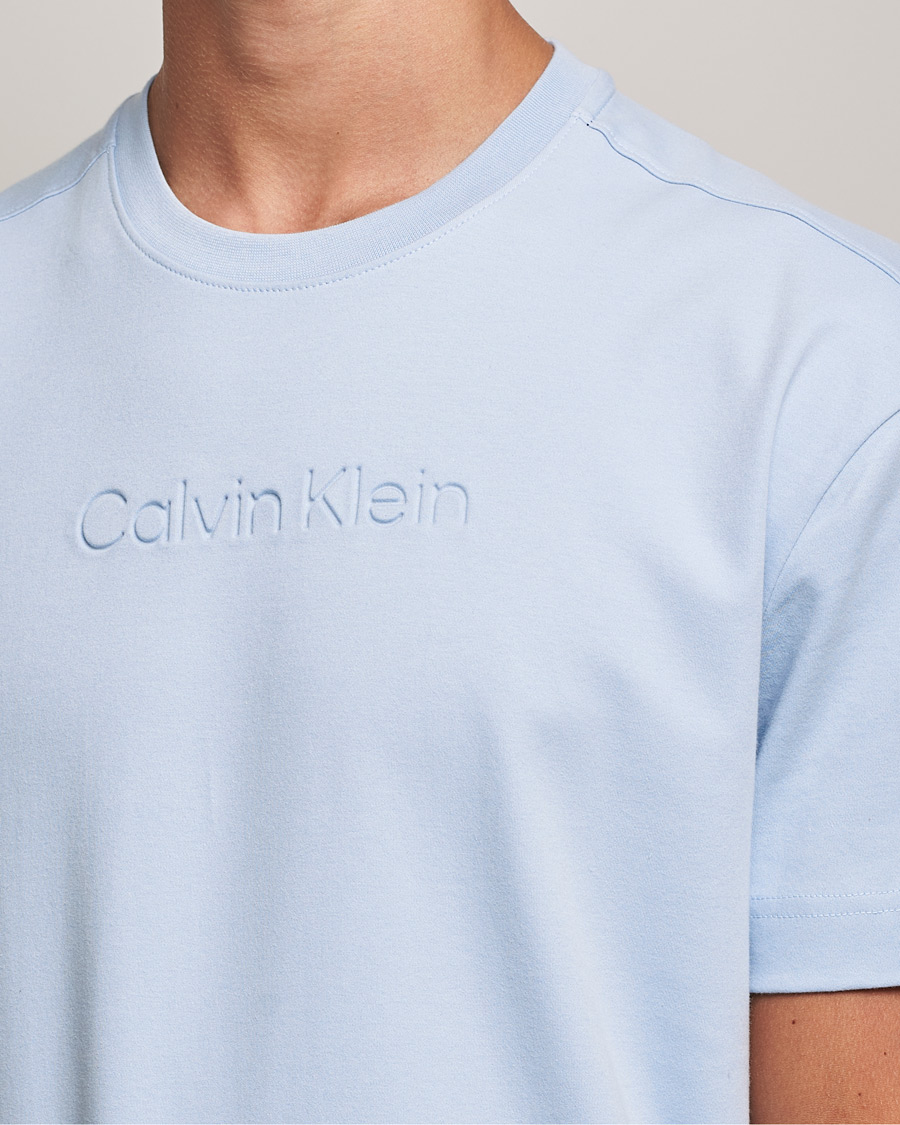 Homme | T-shirts | Calvin Klein | Debossed Logo Crew Neck Tee Bayshore Blue