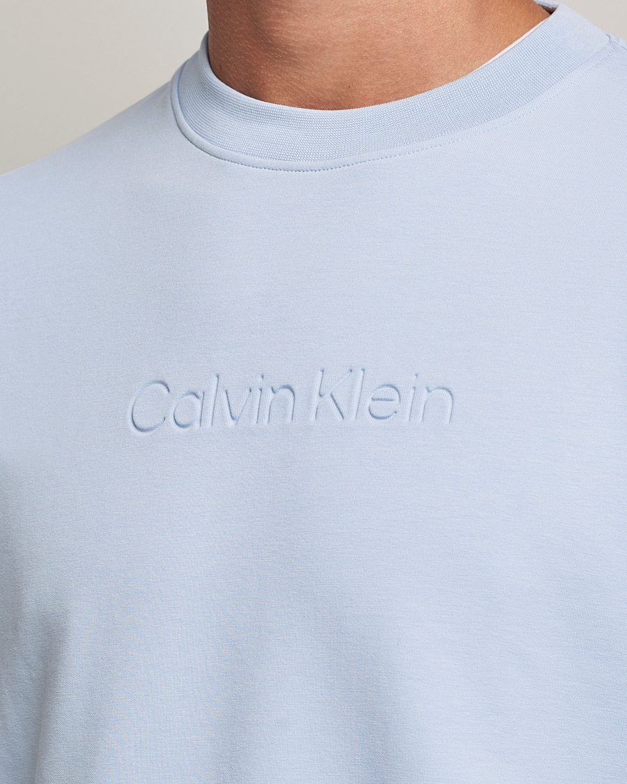 Homme | Pulls Et Tricots | Calvin Klein | Debossed Logo Crew Neck Sweatshirt Bayshore Blue