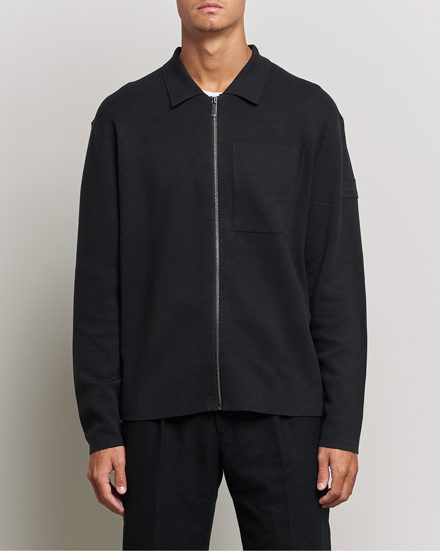 Homme | Pulls Et Tricots | Calvin Klein | Milano Knitted Full Zip Sweater Black