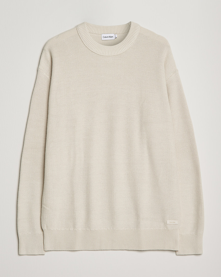 Homme | Pulls Et Tricots | Calvin Klein | Texture Knitted Sweater Stony Beige