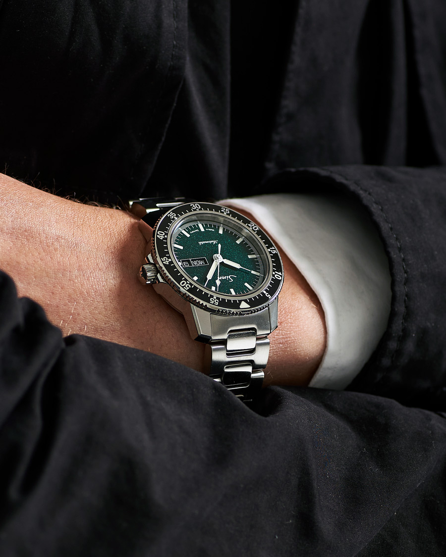 Homme | Fine watches | Sinn | 104 I MG Pilot Watch 41mm Steel Link Metallic Green