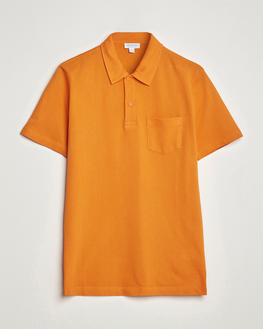 Homme | Polos | Sunspel | Riviera Polo Shirt Flame Orange