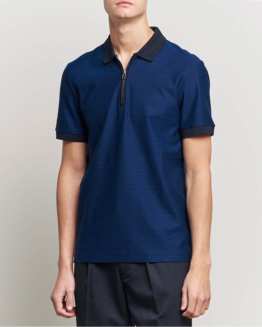 Homme | Polos | BOSS BLACK | Polston Half-Zip Polo Dark Blue