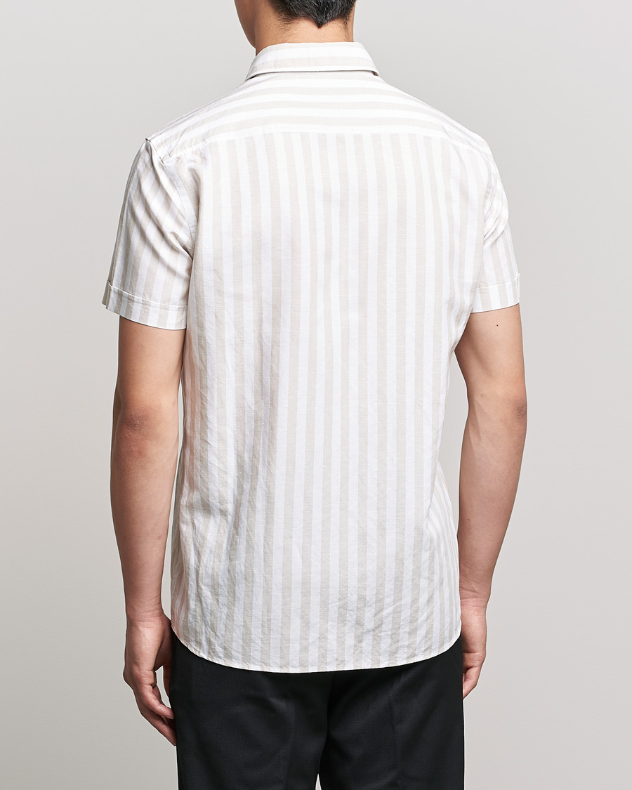 Homme | Chemises | BOSS BLACK | BOSS Hal Block Stripe Short Sleeve Shirt Beige/White