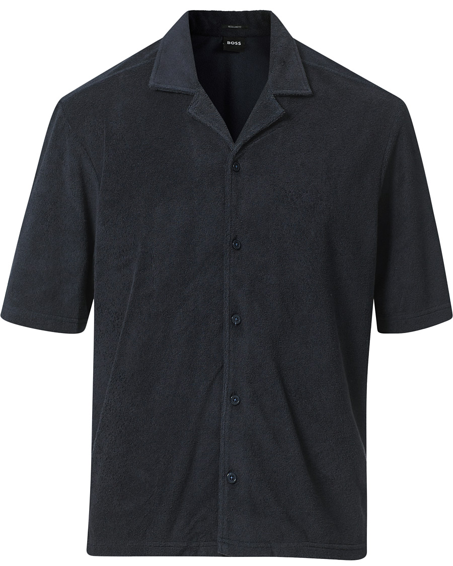 Homme | Chemises | BOSS BLACK | BOSS Lars Terry Short Sleeve Shirt Dark Blue