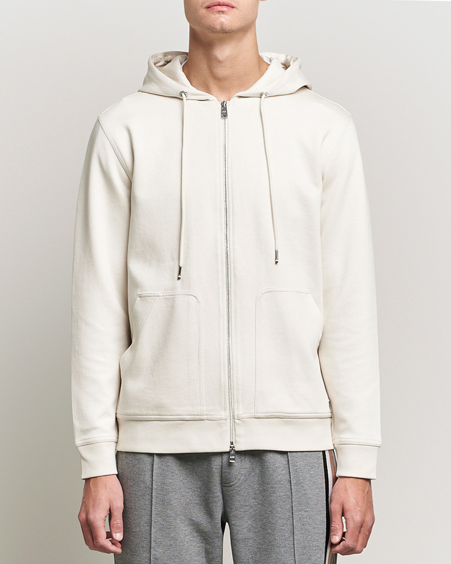 Homme | Pulls Et Tricots | BOSS BLACK | Tailored Smith Full Zip Hoodie Open White