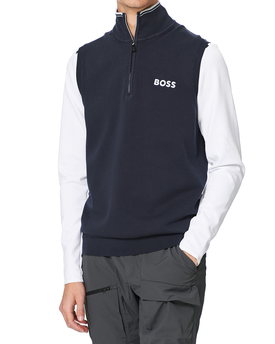Homme | Pulls Et Tricots | BOSS GREEN | Zolf Half Zip Vest Dark Blue