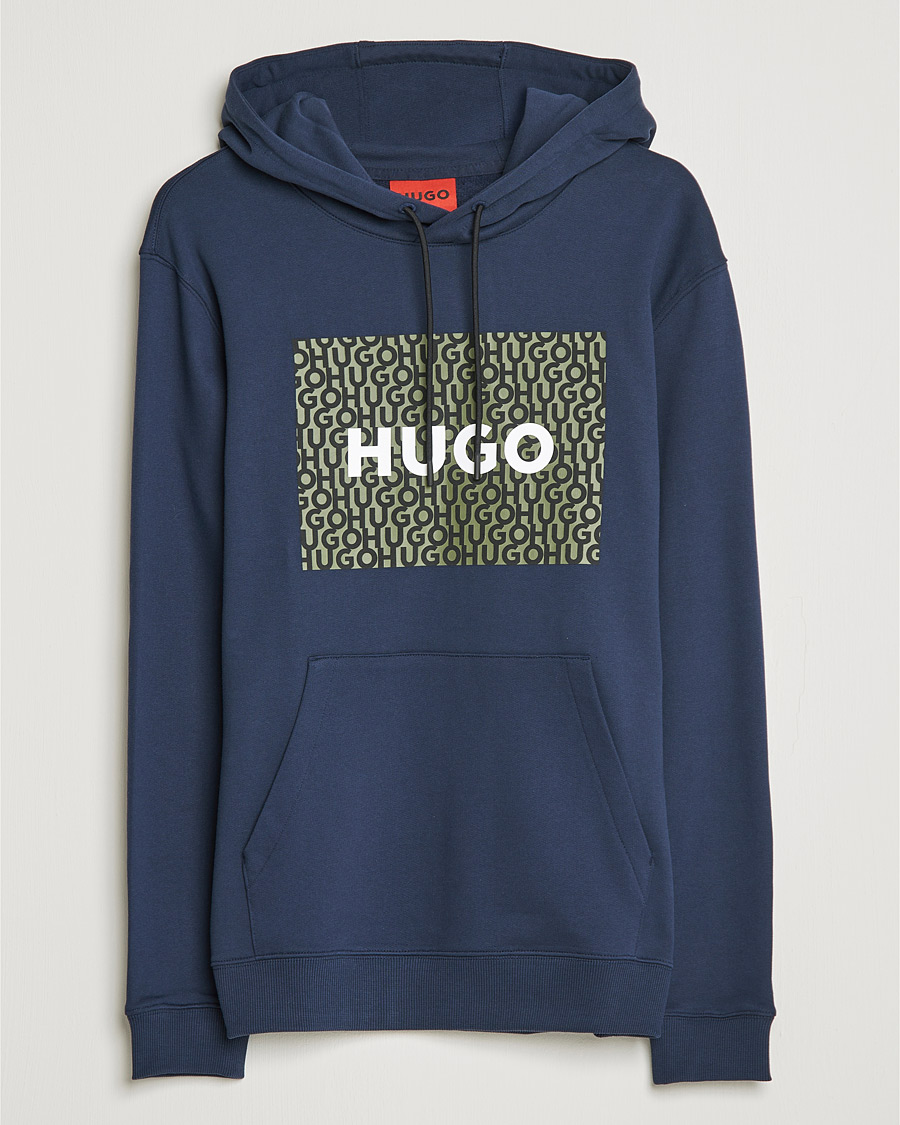 Homme | Pulls Et Tricots | HUGO | Dreeman Monogram Logo Hoodie Dark Blue
