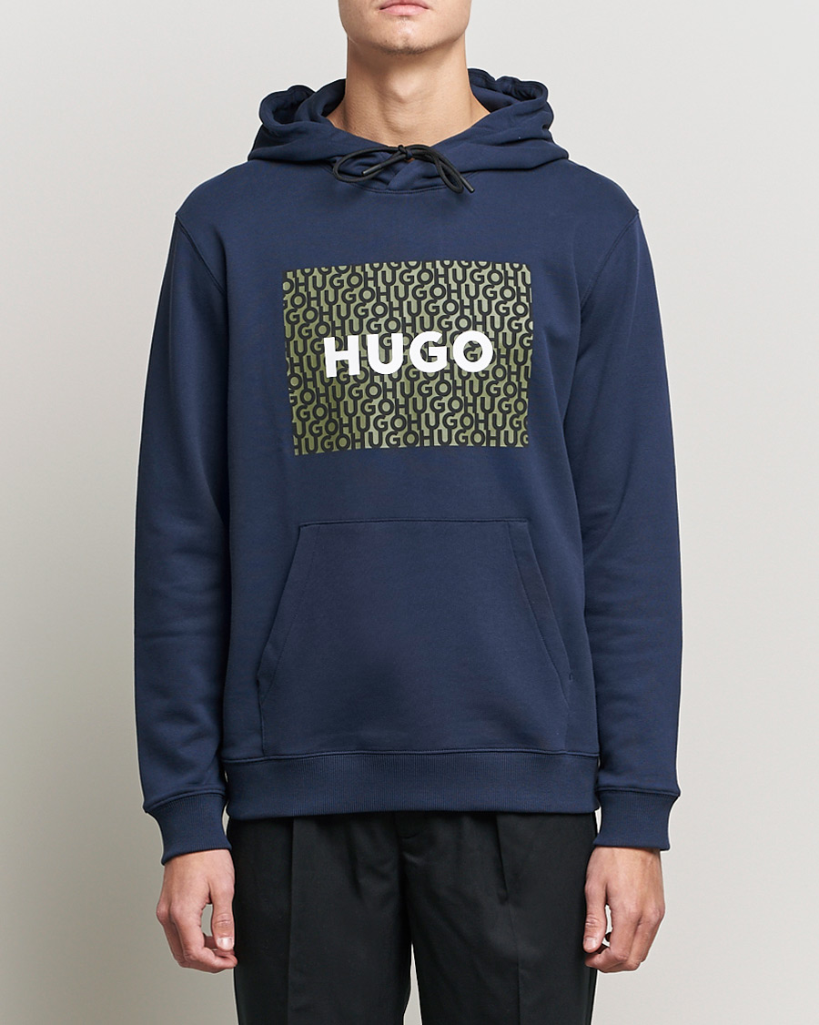 Homme | Pulls Et Tricots | HUGO | Dreeman Monogram Logo Hoodie Dark Blue