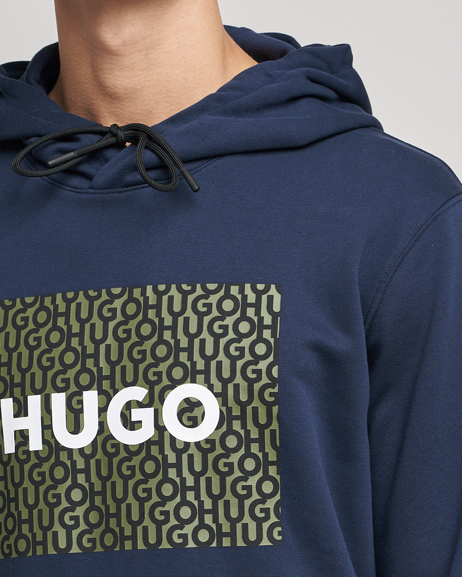 Homme | Pulls Et Tricots | HUGO | Dreeman Monogram Logo Hoodie Dark Blue