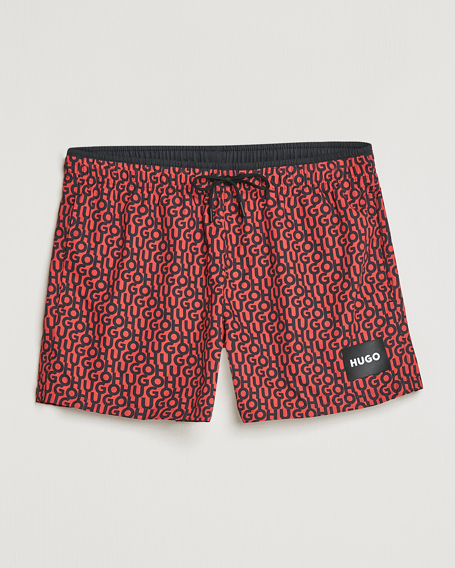 Homme | Maillots De Bain | HUGO | Jago Monogram Logo Swimshorts Red