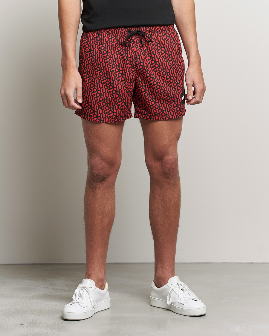 Homme | Maillots De Bain | HUGO | Jago Monogram Logo Swimshorts Red