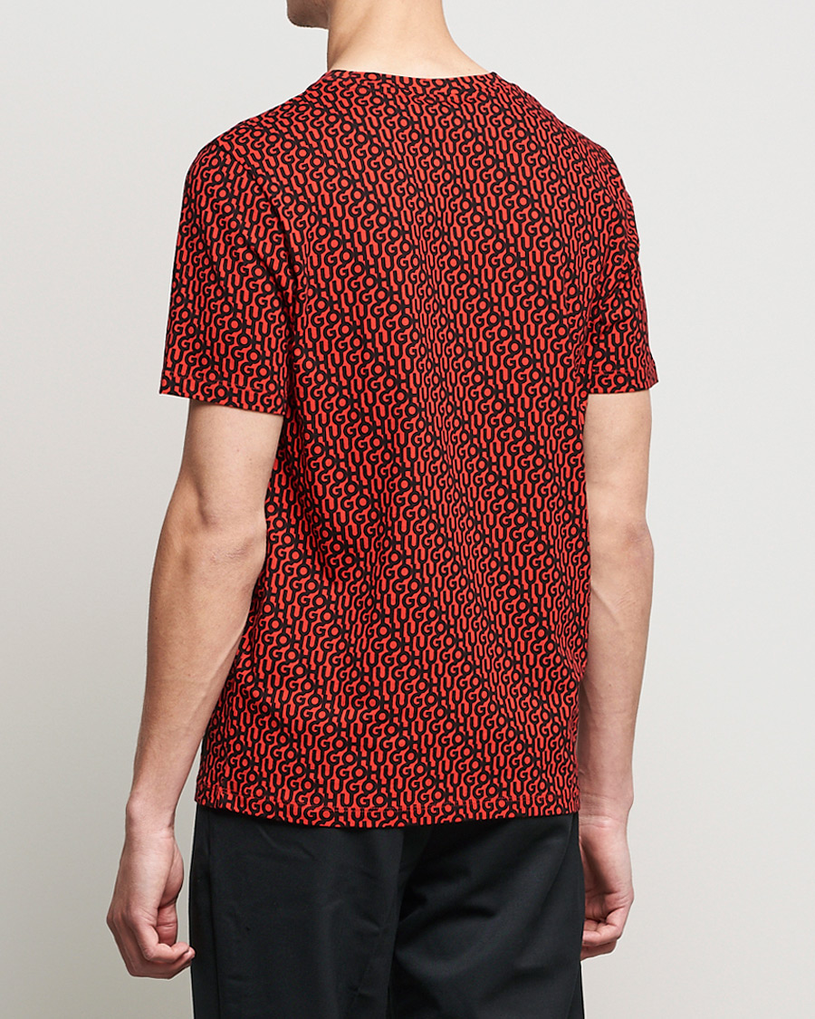 Homme | T-shirts | HUGO | Dorton Monogram Print Crew Neck Tee Red