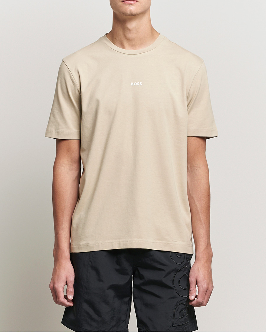 Homme | T-shirts | BOSS ORANGE | BOSS Casual Tchup Logo Crew Neck Tee Light Beige