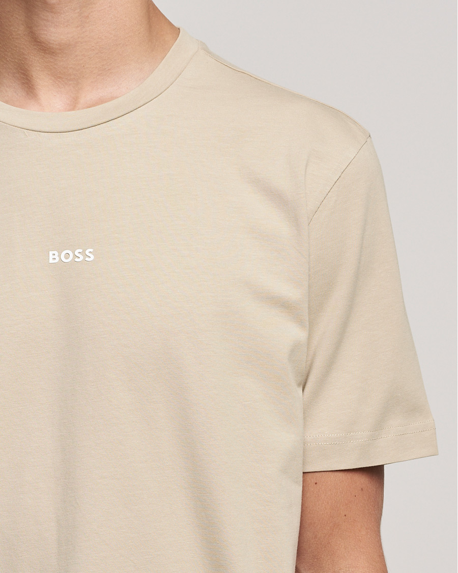 Homme | T-shirts | BOSS ORANGE | BOSS Casual Tchup Logo Crew Neck Tee Light Beige