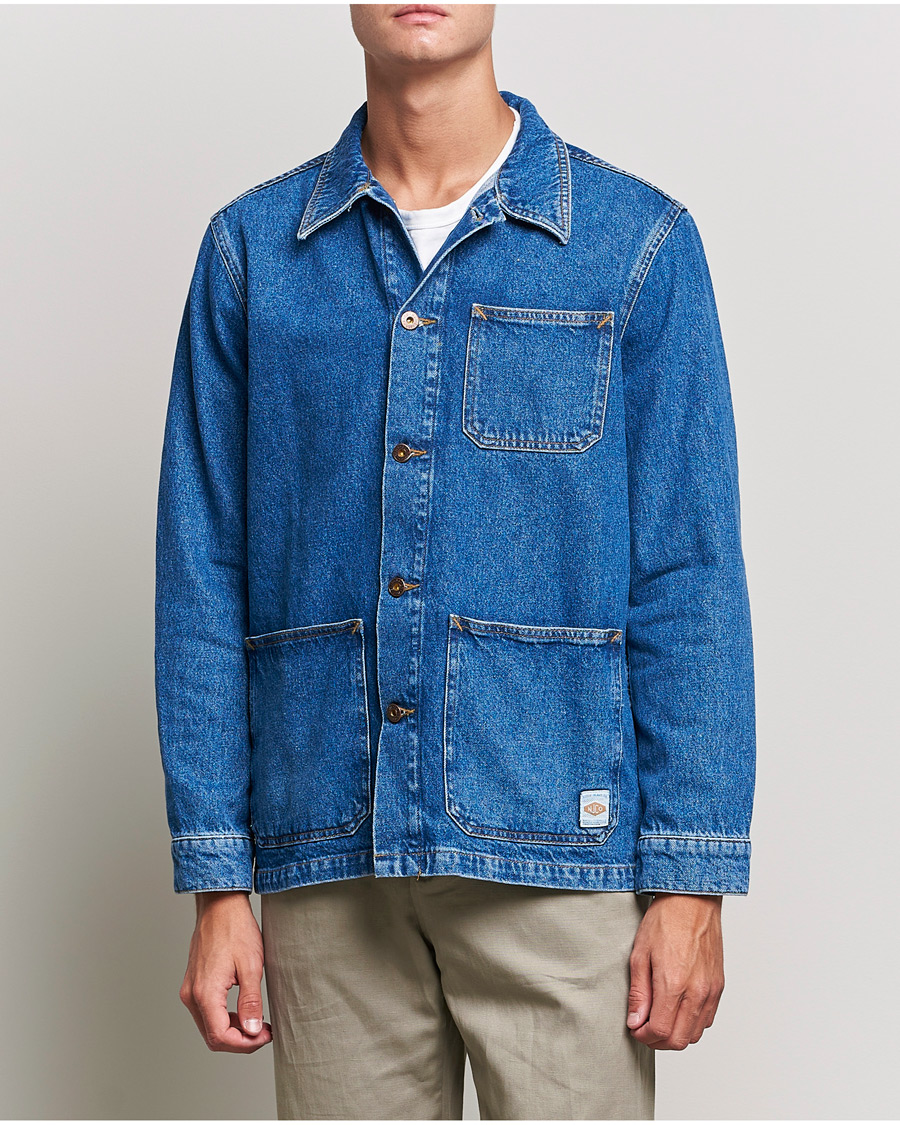 Homme | Chemises | Nudie Jeans | Barney Worker Denim Overshirt 90s Blue Denim
