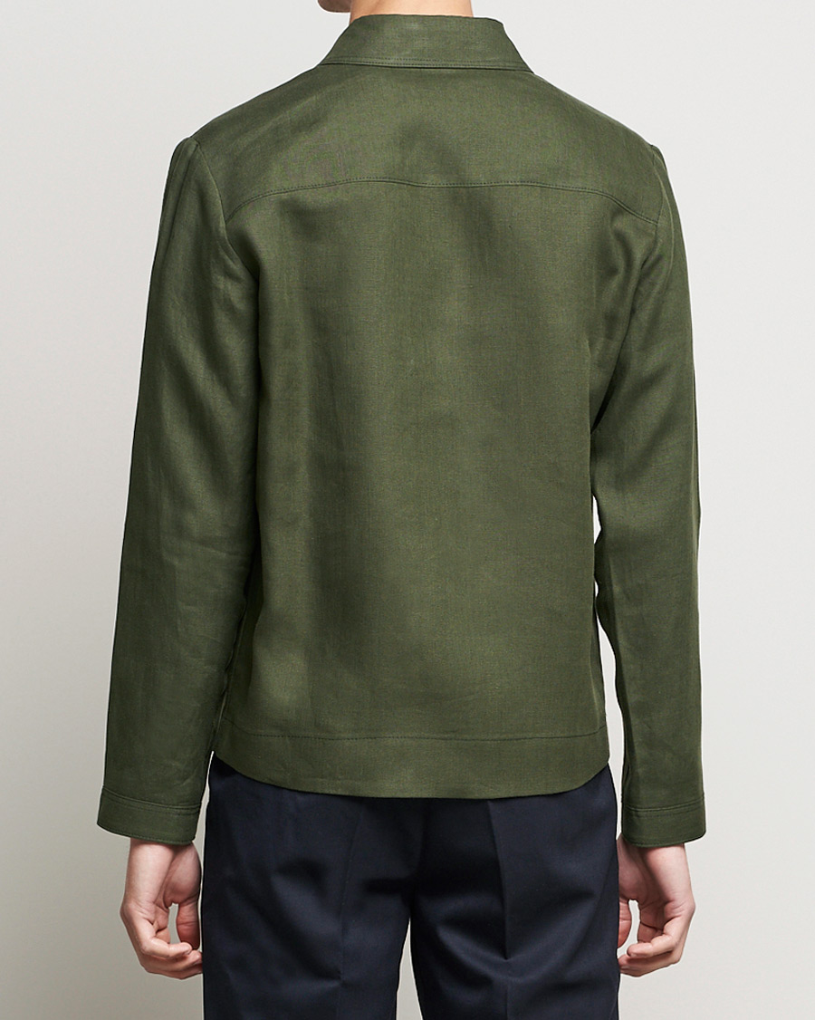Homme | Manteaux Et Vestes | Tiger of Sweden | Maddon Linen Shirt Jacket Green