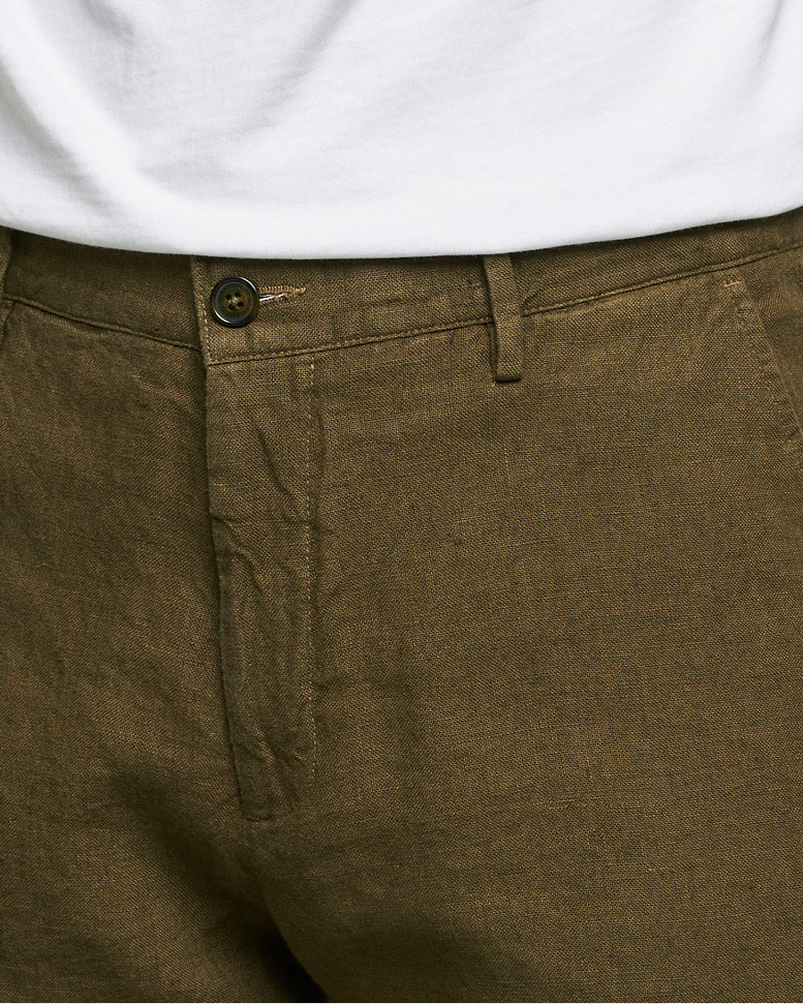 Homme | Pantalons | NN07 | Karl Linen Trousers Dark Olive