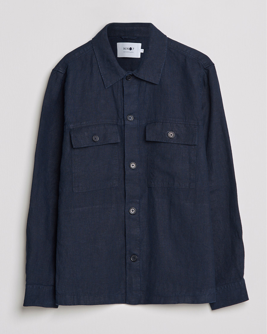 Homme | Chemises | NN07 | Wilas Linen Overshirt Navy