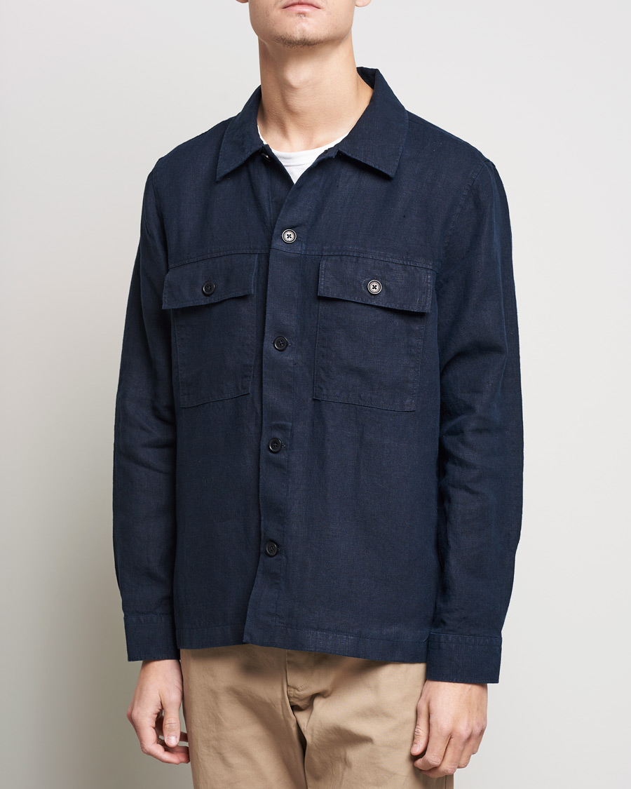 Homme | Chemises | NN07 | Wilas Linen Overshirt Navy