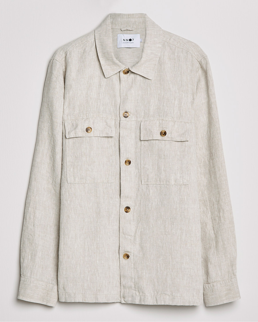 Homme | Chemises | NN07 | Wilas Linen Overshirt Oat