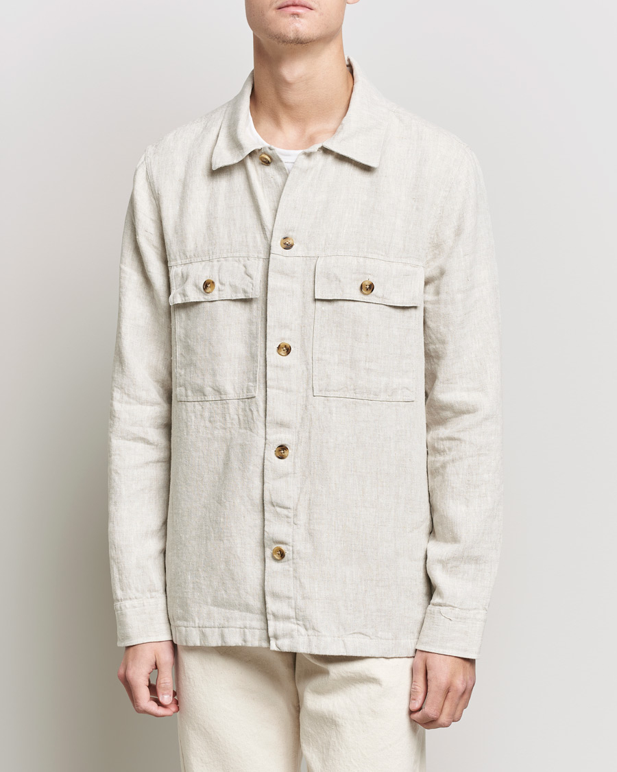 Homme | Chemises | NN07 | Wilas Linen Overshirt Oat
