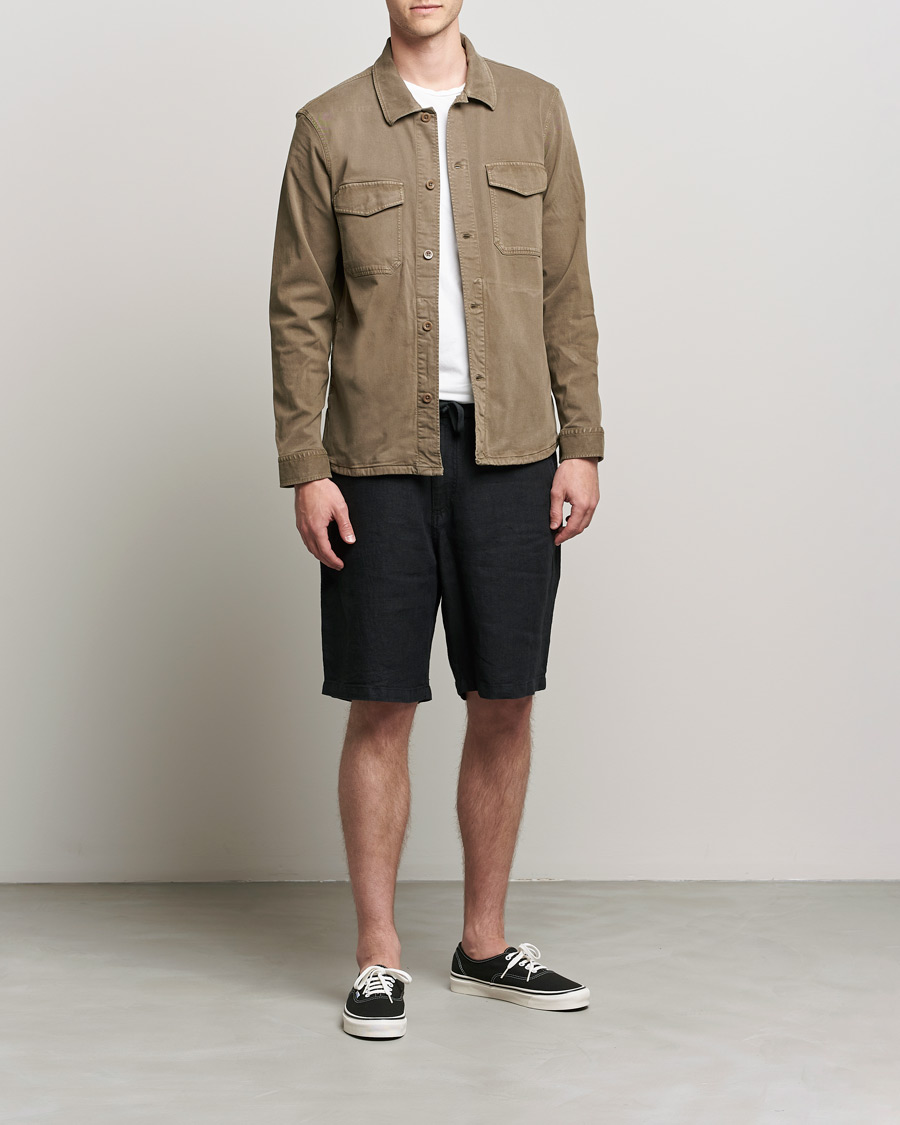 Homme | Shorts | NN07 | Keith Drawstring Linen Shorts Black
