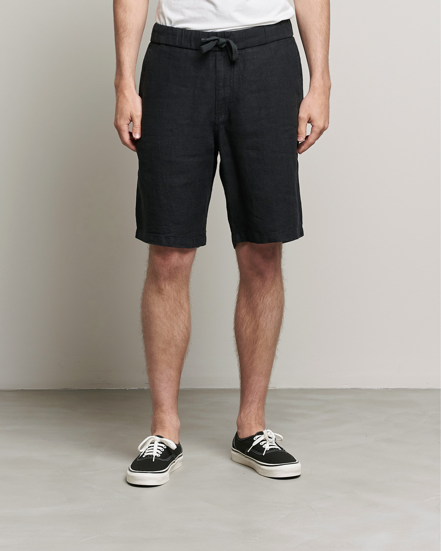 Homme | Shorts | NN07 | Keith Drawstring Linen Shorts Black