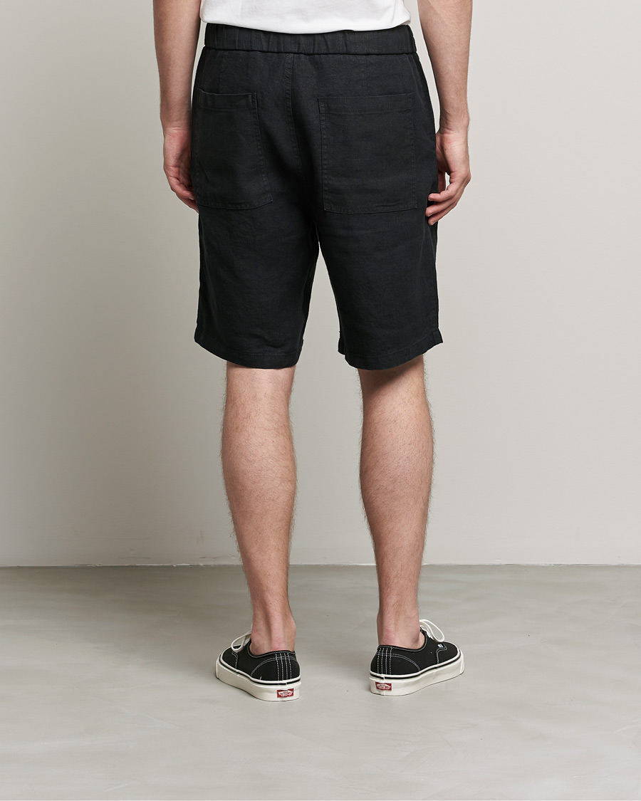 Homme | Shorts | NN07 | Keith Drawstring Linen Shorts Black