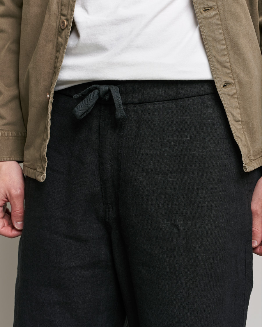 Homme | Shorts | NN07 | Keith Drawstring Linen Shorts Black