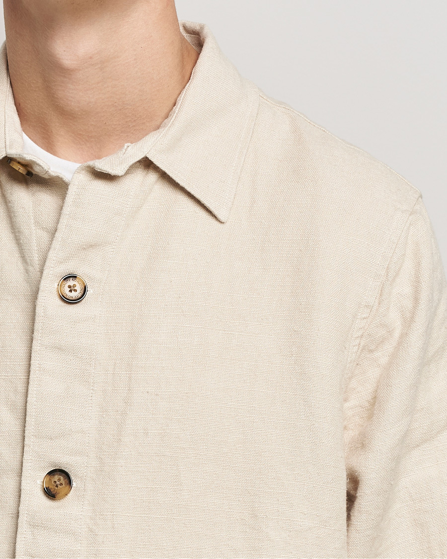 Homme | Chemises | NN07 | Cedric Heavy Linen Shirt Jacket Ecru