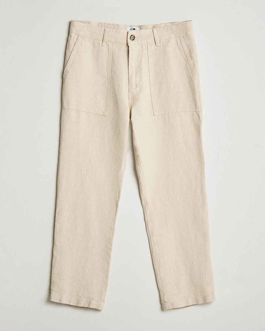 Homme | Pantalons | NN07 | Nohr Heavy Linen Trousers Ecru
