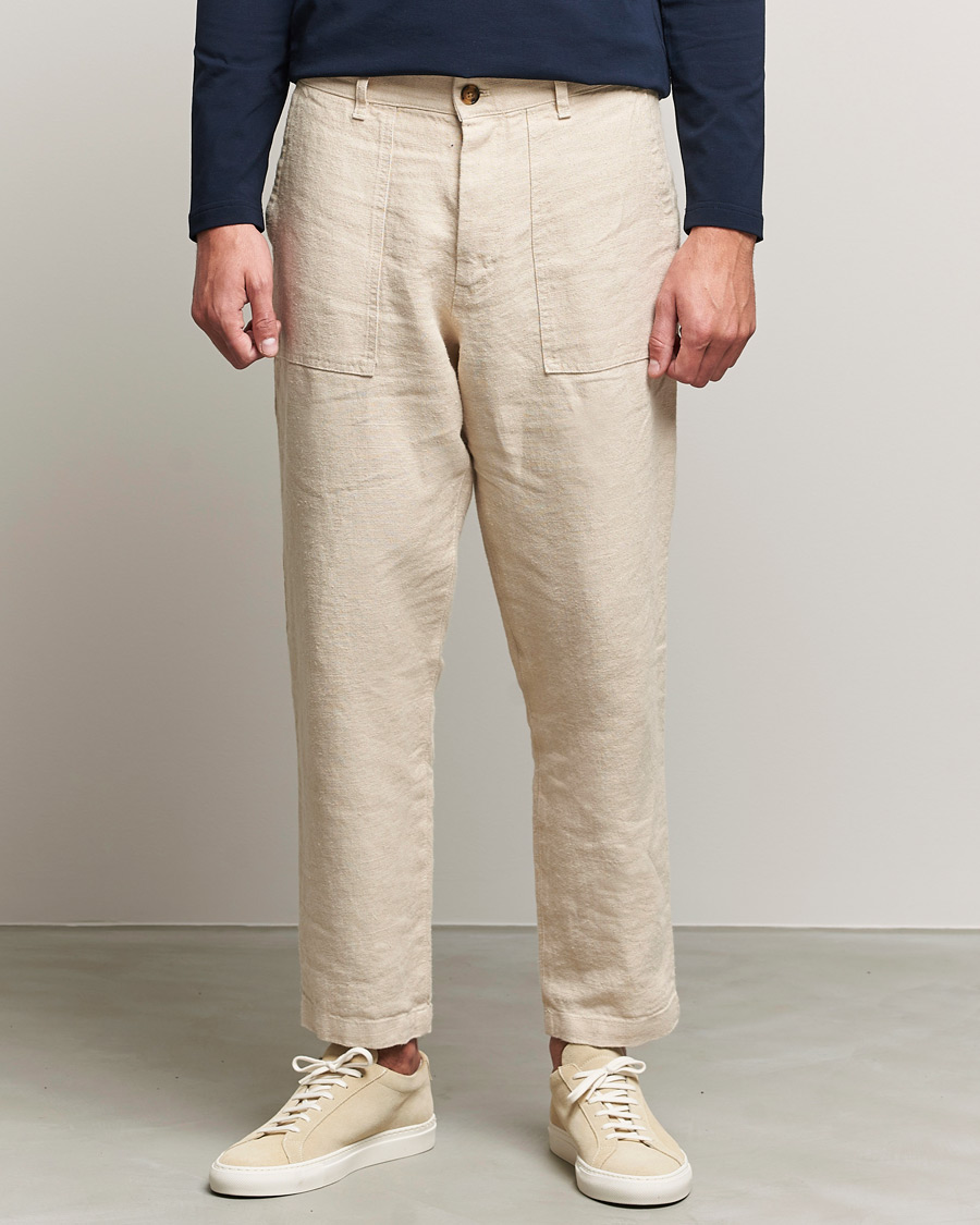 Homme | Pantalons | NN07 | Nohr Heavy Linen Trousers Ecru