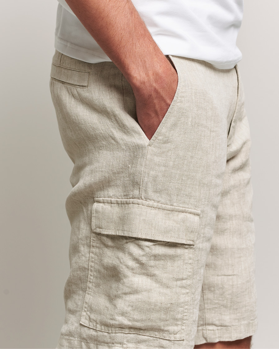 Homme | Shorts | NN07 | Arnie Cargo Linen Shorts Oat