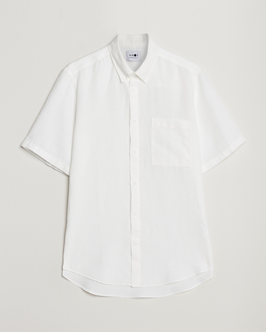 Homme | Chemises | NN07 | Arne Linen Short Sleeve Shirt White