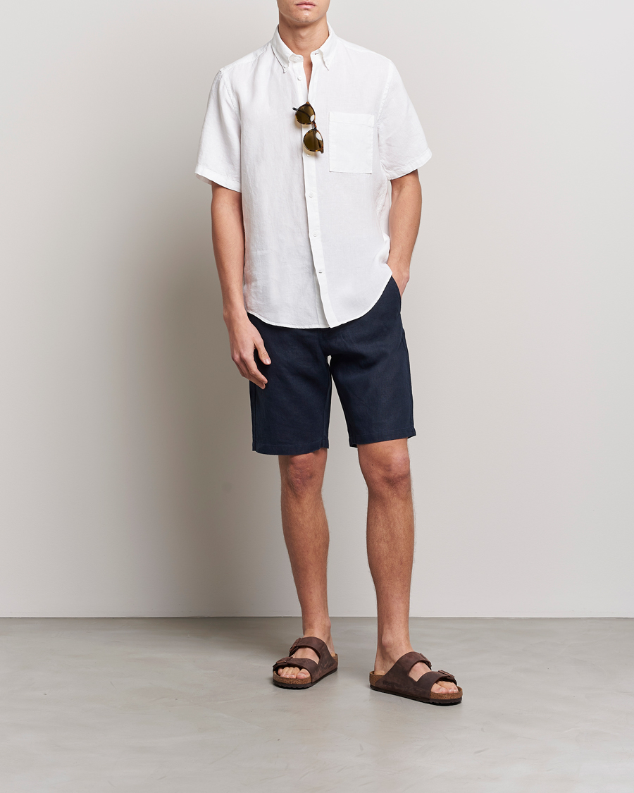 Homme | Chemises | NN07 | Arne Linen Short Sleeve Shirt White