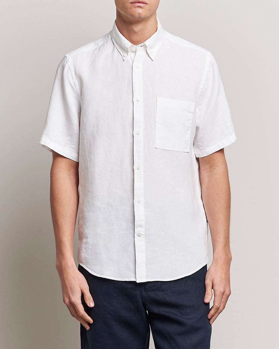 Homme | Chemises | NN07 | Arne Linen Short Sleeve Shirt White