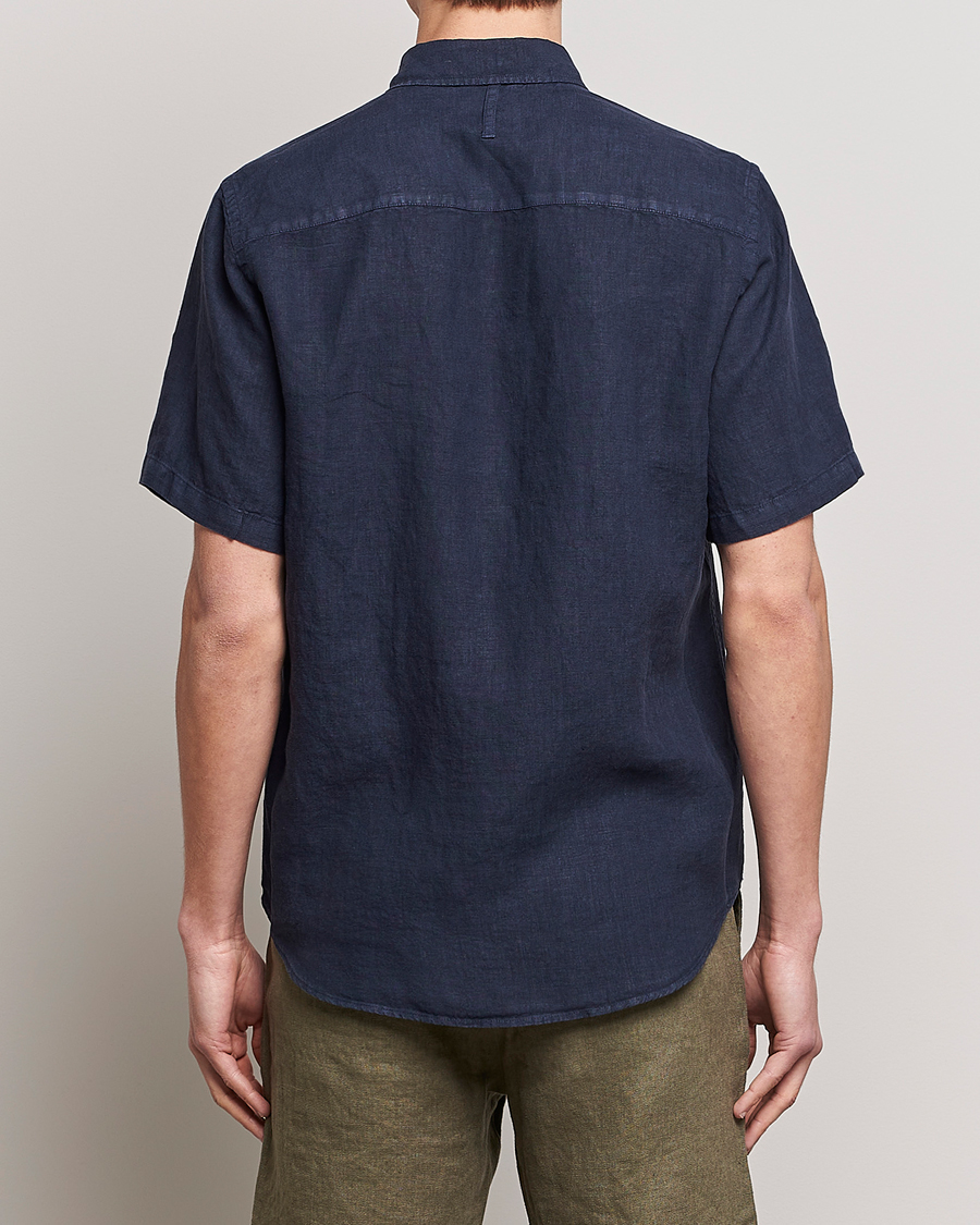 Homme | Chemises | NN07 | Arne Linen Short Sleeve Shirt Navy