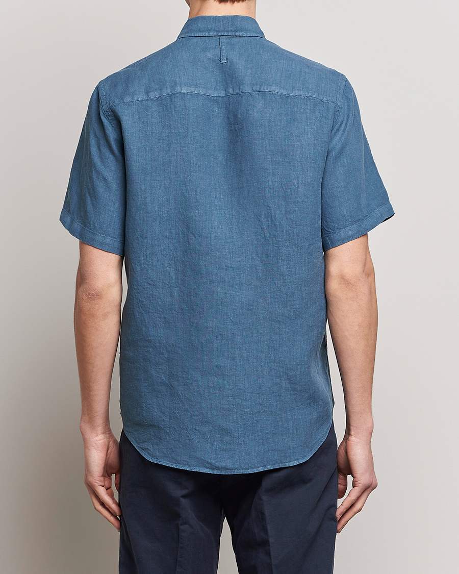 Homme | Chemises | NN07 | Arne Linen Short Sleeve Shirt Dust Blue
