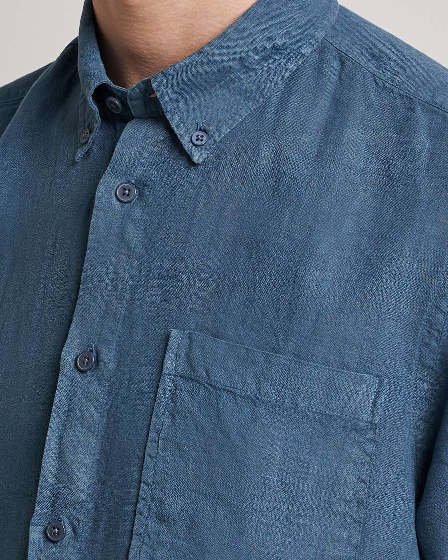 Homme | Chemises | NN07 | Arne Linen Short Sleeve Shirt Dust Blue