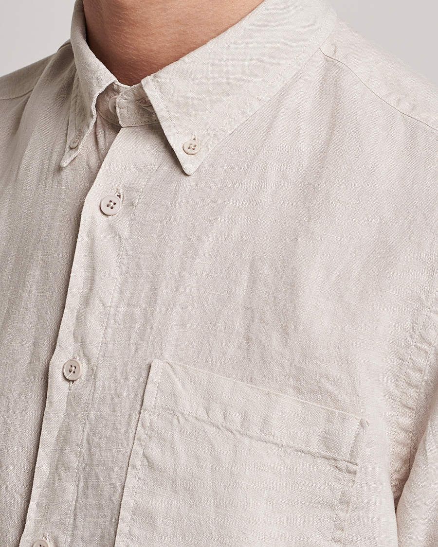 Homme | Chemises | NN07 | Arne Linen Short Sleeve Shirt Oat