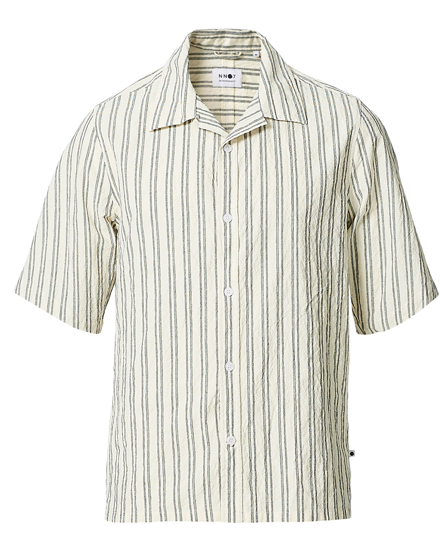 Homme | Chemises | NN07 | Ole Short Sleeve Striped Shirt White/Black