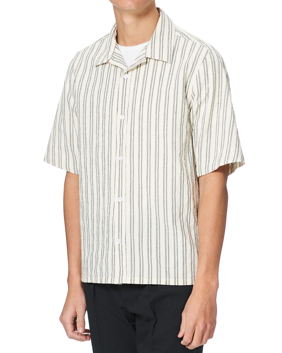 Homme | Chemises | NN07 | Ole Short Sleeve Striped Shirt White/Black